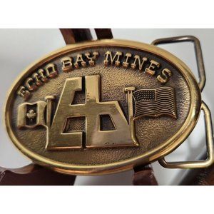 ECHO BAY Gold Silver Mine Collectable Brass Belt Buckle Canada USA Western Wear